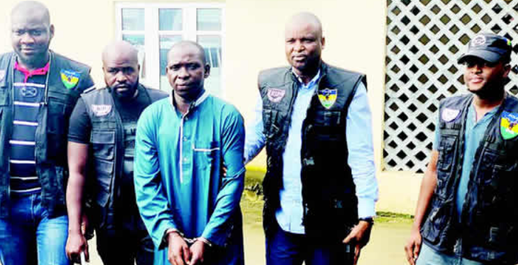 Taraba State kidnapping kingpin, Bala Hamisu, also known as Wadume, in captivity