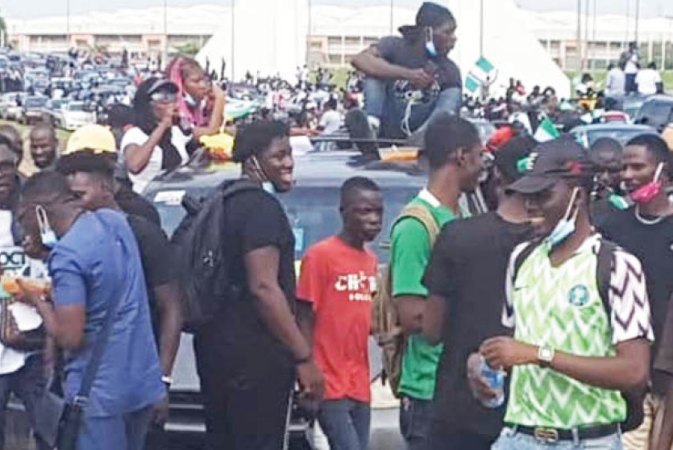 #EndSARS protesters in Lagos